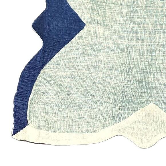 Vtg Scalloped Edge Handkerchief Applique Power Dress Pocket Square Purple White - Picture 3 of 7